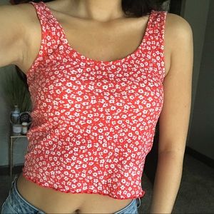 pacsun red crop tank